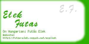 elek futas business card